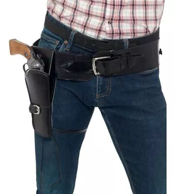 NEW Deluxe Cowboy Gun Holster Wild West Fancy Dress Accessory & Free Small Gun • £14.99