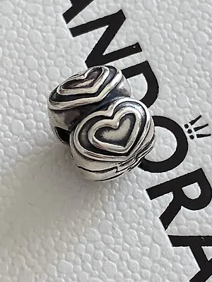 Pandora Double Heart Clip S925 ALE • £14