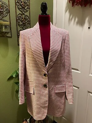 $89.90 • Buy 100% Authentic ZARA Pink Plaid Blazer And Matching Skort Sets Size: L