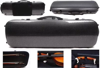 Violin Case 4/4 Mixed Carbon Fiber Light Hard Case Music Sheet Bag Back Strap • $85