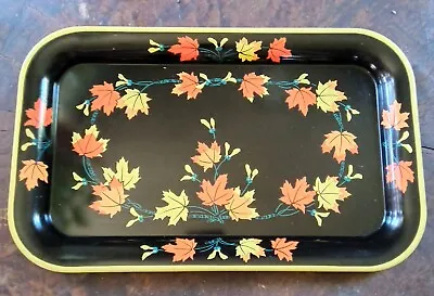 Vtg 1950s Metal Serving/Tv Tray Falling Maples Leaves MCM Autumn 14.25 X 8.75in • $20