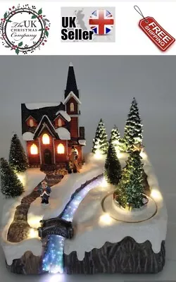 £30 • Buy Christmas Village Snow Scene With LED And Fibre Optic River And Moving Tree