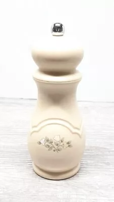 Mr Dudley Pepper Mill Grinder 6  Vintage Ivory Off White Floral Excellent  • $16.99