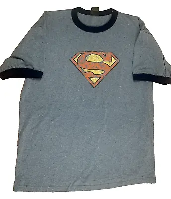 VINTAGE Superman Shirt Adult XL Blue Mens  • $19.99