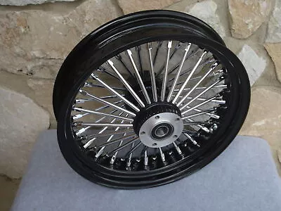 16  Kcint Black Fat Spoke S/d Front Wheel Harley Heritage Fat Boy Deluxe 00-06 • $274.99