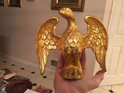 Vintage Gold Painted Metal Eagle Nice Detail 7 Inches Tall • $48