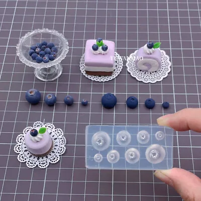 Miniatures 1:12 Scale Dollhouse Handmade Blueberry Mini Food Silicone Mold Set • $7.49