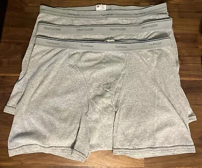 Fruit Of The Loom Vintage Gray Boxer Brief Size 2XL Super Soft • $23.40