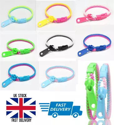 1x To 8x Zipper Fidget Sensory Bracelet Zip Stim Toy ADHD Stress Relief Autism • £3.09