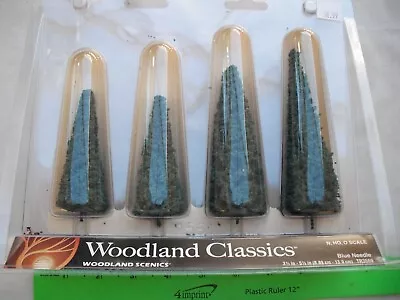 Woodland Scenics TR3569 4 Trees Blue Needle 3.5  To 5.5  Tall O N HO Scale • $11.99