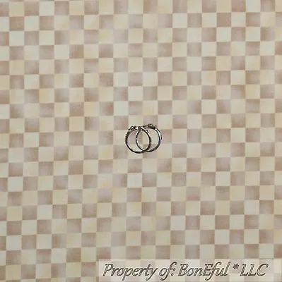 BonEful FABRIC FQ Cotton Quilt Tan Brown Cream Check Block Calico Log Cabin Wood • $5.51