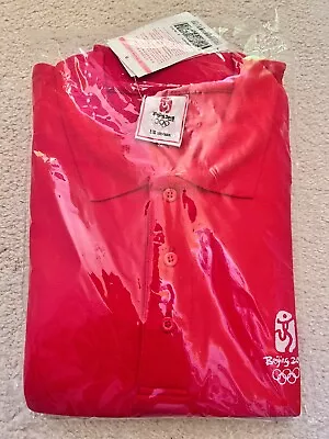 Olympic Long-sleeve Cotton Shirt Mens 2008 Official Beijing - Red XL 180/100  • £2.99