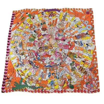 Clearance Hermes Epic Carre 140 Scarf Orange Multi Stole Cashmere Silk L'Epopee • $1469.70