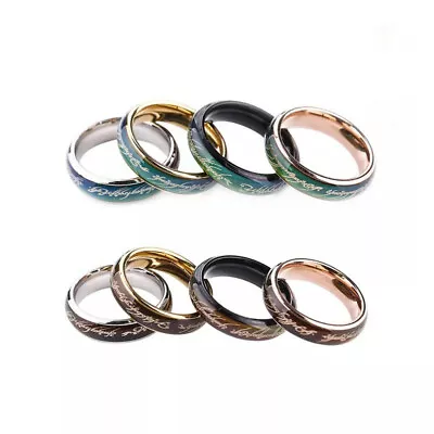 Titanium Steel 6mm Lord Of The Rings Band Color Changing Mood Ring Mens & Womens • £6.22