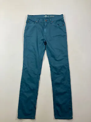 7 FOR ALL MANKIND SLIMMY Jeans - UK12 L28 - Turquoise- Great Condition - Women’s • £24.99