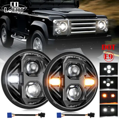 Pair Anti-Glare 7'' LED Headlights Z-BEAM DRL Projector For Land Rover Defender • £98.93