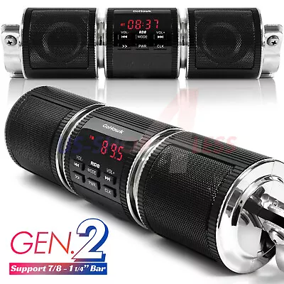 Handlebar Bluetooth Motorcycle Stereo Speaker Audio System MP3 ATV UTV 4Wheeler • $94.99