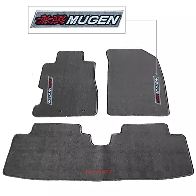 For 01-05 Honda Civic 4Dr 2Dr Gray Nylon Floor Mats Carpets 3PCS W/ White Mugen • $57.99