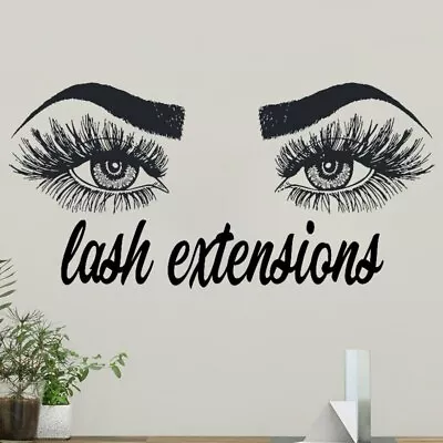 Wall Window Decal Sticker Eye Eyelashes Lashes Extensions Brows Wall Stickers • $8.79