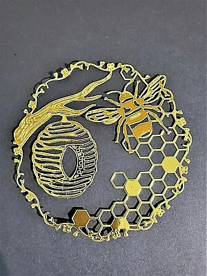 Die Cut Cuts Large Card Topper Embossed Bumble Bee  Hive X 2  - Choice Of Colour • £1.10