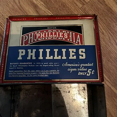 Bayuk Perfecto Philadelphia Phillies Cigar Box Tin. It’s Ripe Tobacco Old • $7.99
