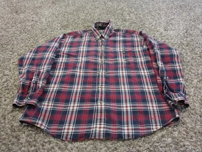 $5.99 • Buy BD Baggies Mens Shirt Size L Red Plaid Long Sleeve Button Down 100% Cotton