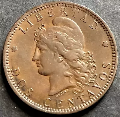 Argentina 2 Centavos 1893 Large Bronze Coin Liberty • $1.95