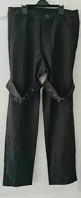 Womens Black Buckle Detail On Legs And Zips Up Back Of Legs Size M Lmp12 • £10.75