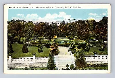 Mt Clemens MI-Michigan Park Hotel Gardens Antique Vintage Souvenir Postcard • $7.99