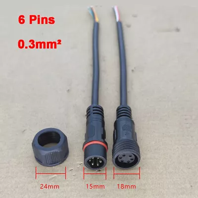 £4.07 • Buy Waterproof Cable Connector Plug 2/3/4/5/6/7/8Pin Male & Female Rainproof Outdoor
