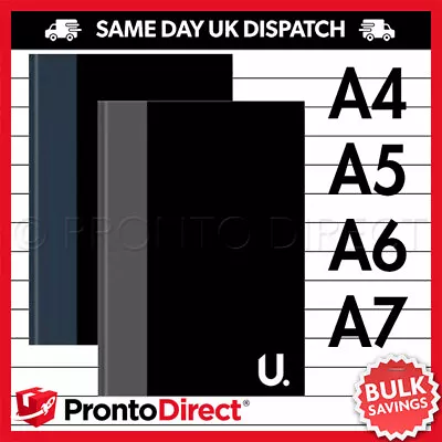 A4 A5 A6 A7 Hardback Notebook Lined Journal Planner Book Ruled Pad Writing Diary • £1.79