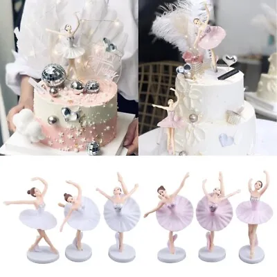 6PCS Solid Ballerina Cake Topper Ballet Favor Dance Birthday Party Decor Cupcake • $17.19