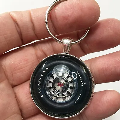 Vintage 60's Ford GT Mustang Wheel Goodyear Polyglas Tire Reproduction Keychain • $21.83