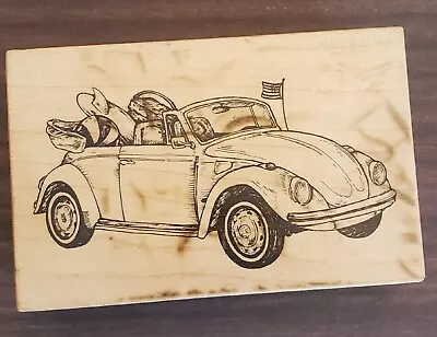 Rubber Stamp VW Bug Volkswagon Convertible Car Beach Classic By PSX G-2485 • $10.99