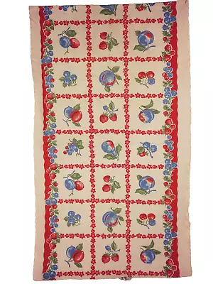 Vintage Startex Linen Cotton Kitchen 2 Hand Dish Tea Towel Fruit Floral 16X28In • $16.99