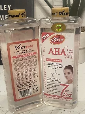 VEET GOLD AHA LACTIC ACID/ HYALURONIC ACID Oil(100ML) NOT IN ORIGINAL PACKAGING • £5