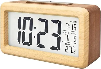 Digital Alarm Clock Battery Operate LCD With Snooze Function Bedside Temperature • £13.99