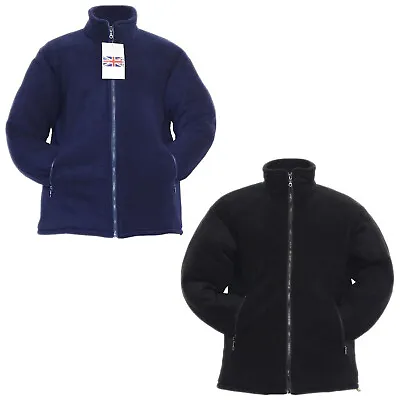 Unisex Padded Fleece Jacket Winter Thick Warm Quilted Lined Anti Pill Zip Coat • £22.99