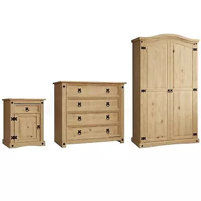 Corona Chest Of Drawers Wardrobe Bed Mexican Solid Waxed Pine Bedroom Furniture • £311.90