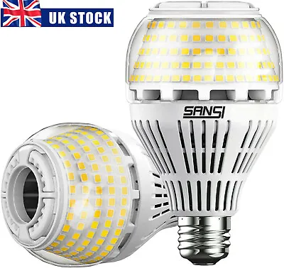 2X SANSI LED Light Bulb 27W (250W Equiva) 5000K Cool White E27 Home Lamp A21 A++ • £28.06