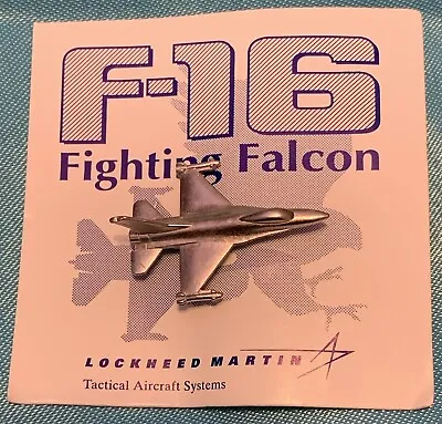 Lockheed Martin F-16 Fighting Falcon Silver Color Lapel Pin Hat Pin NEW Military • $7