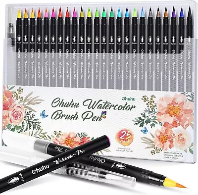 Ohuhu Watercolor Brush Markers Pen Set Of 24 Water Based Drawing Marker • $39.99