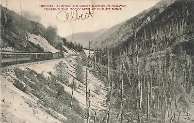 Oriental Limited Train Great Northern Railway Summit Montana MT 1909 Postcard • $9.95