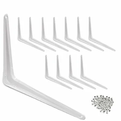 12 Pcs 8  X 10  Inch Utility Metal Wall Shelf Corner Bracket Support White LOT • $18.79