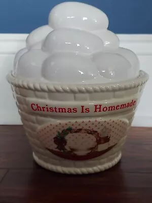 Christmas Is Homemade Vtge House OF Lloyd Ceramic Egg Basket Cookie Jar Chicken • $15