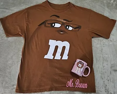 Rare Vintage M&M’s Ms Brown Size XL T-Shirt & 2012 Pink Coffee Mug ~ Ships Fast • $29.99