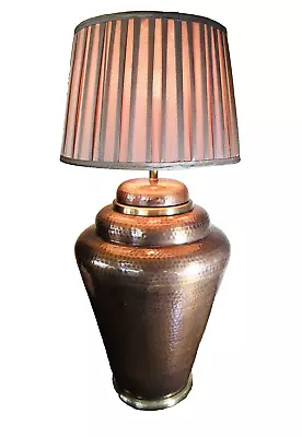 Hammered Brass Ginger Jar Urn Style 1986 Chapman Table Lamp VERY LARGE • $325