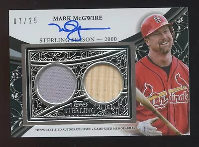 2023 TOPPS STERLING Mark McGwire AUTOGRAPH #ED 07/25 GAME BAT/JERSEY HIGHEND WOW • $299.99