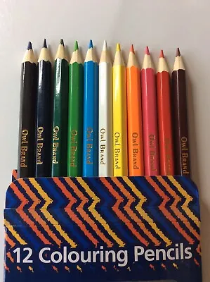 12pk Colouring Pencils/Party Bag Filler/School/Office/Drawing/Pencil Case/Half • £2.49