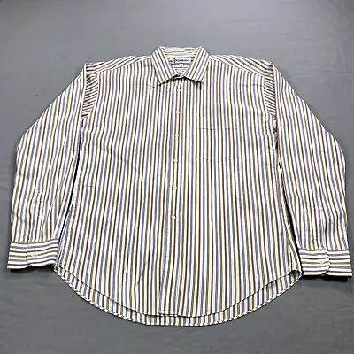 VINTAGE Yves Saint Laurent Shirt Mens Medium 17.5 34/35 White Long Sleeve Button • $32.88